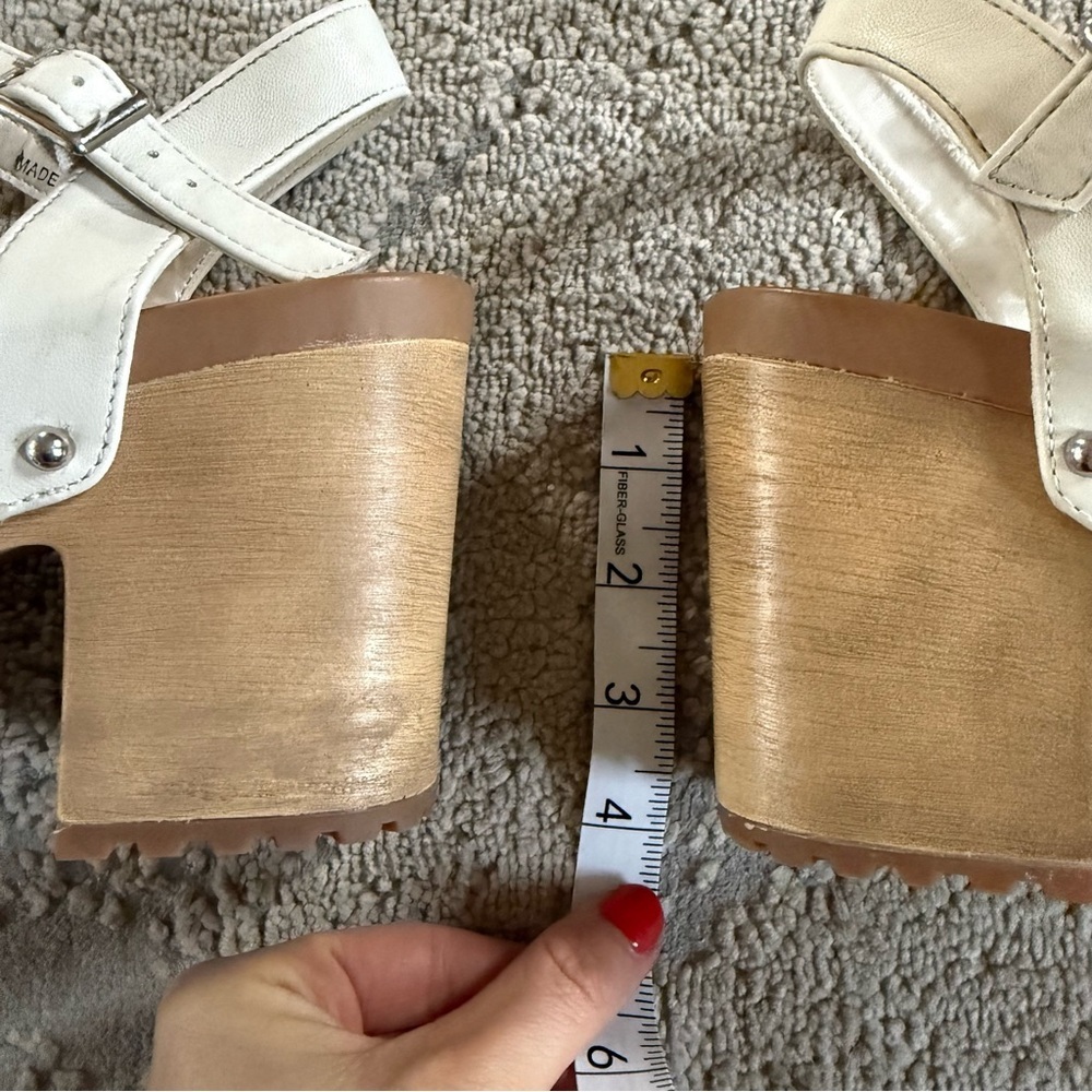 Anne Klein Loris White block heels platform wedge Sandals summer shoes 8 - Picture 10 of 10